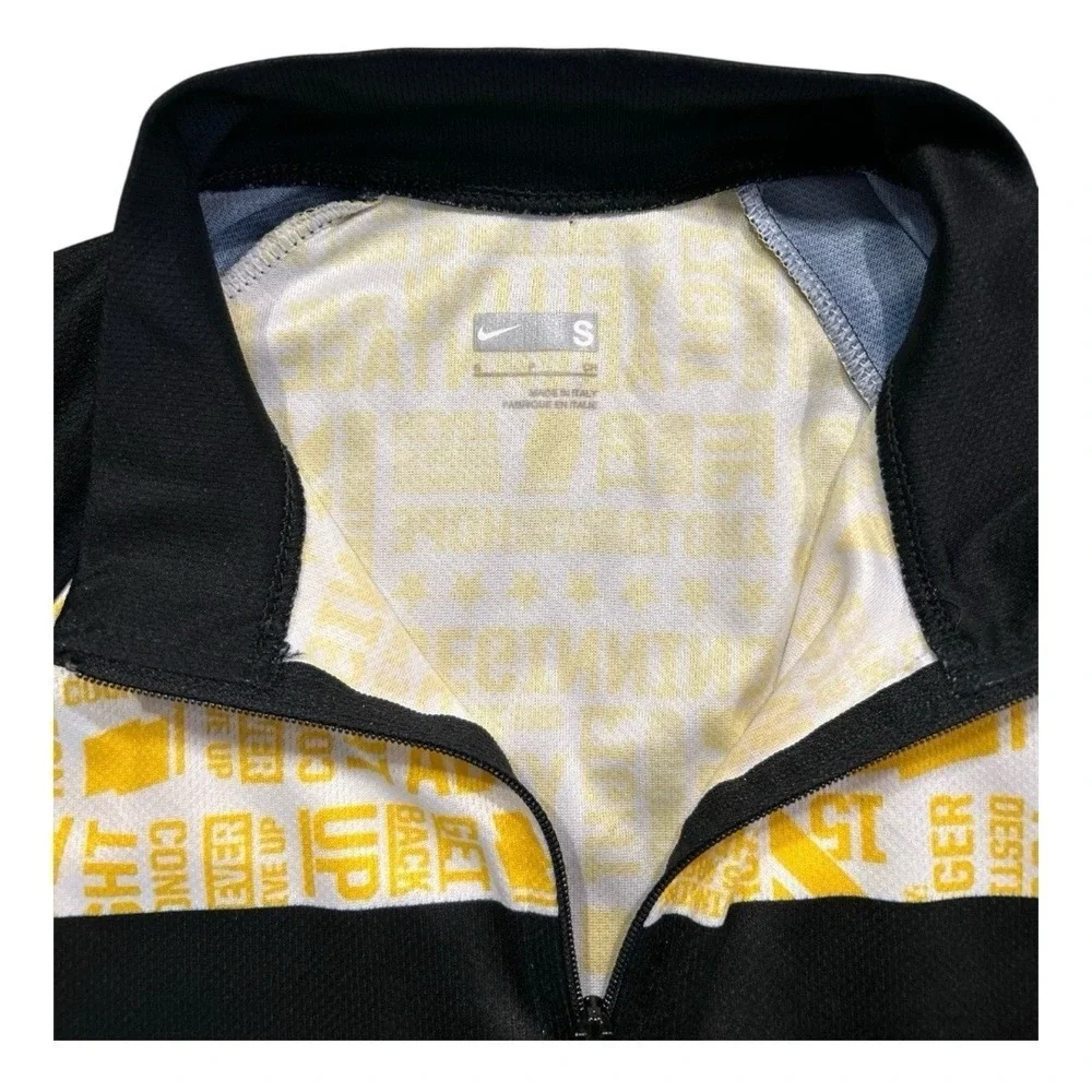 Nike Livestrong Cycling Jersey Mens S Black Yellow Short Sleeve Full Zip Bike - Picture 3 of 5